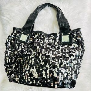 Y2K Oversized Sequin Statement Shoulder Bag